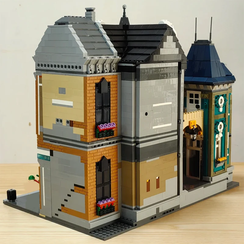 89112 tienda de juguetes con vista a la calle creativa, bloques de construcción cuadrados, modelo de arquitectura Moc, juguete para regalo para niños