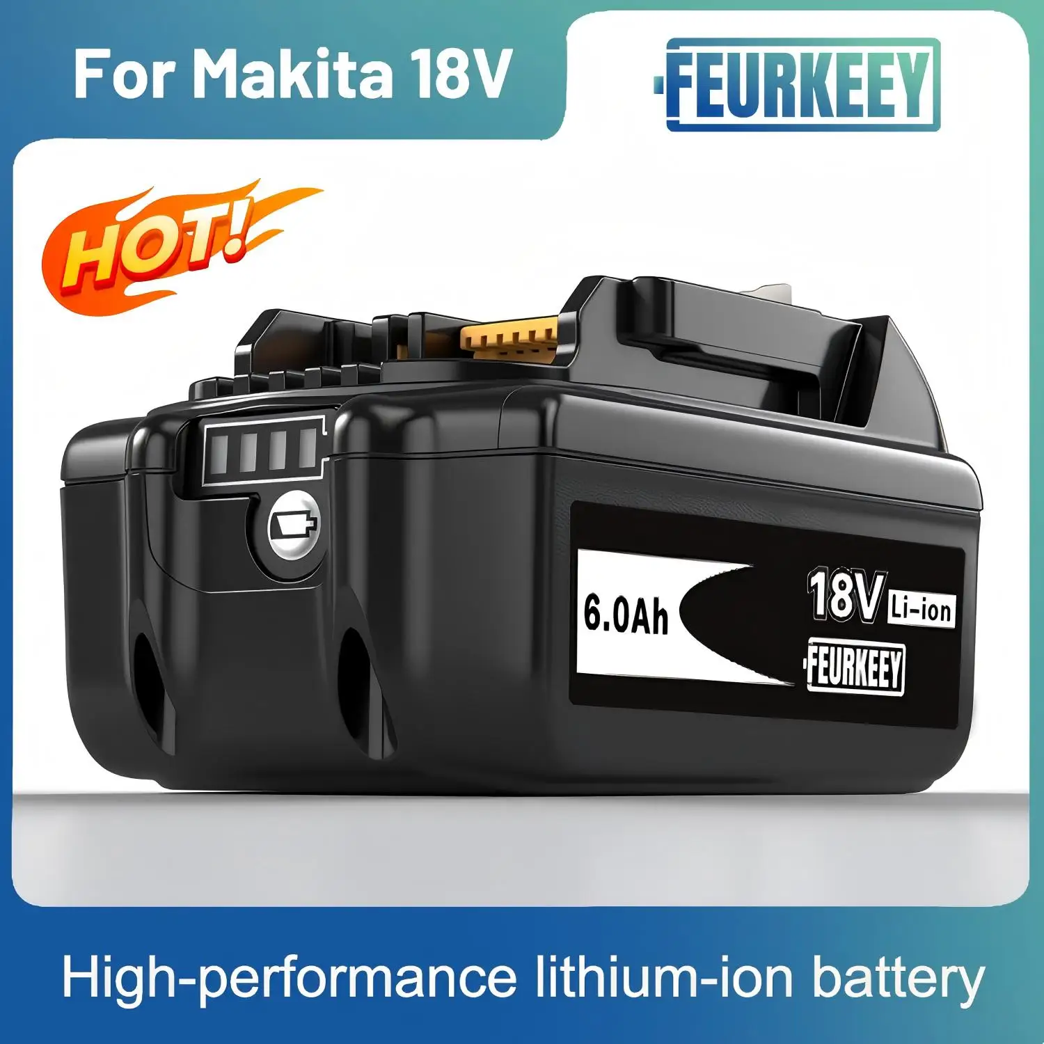 

For Makita BL1860B 18V 6.0Ah Power Tools，Compatible with DGA504/DHS680/JR3070CT/DCL180/DCF201/JV101D/DGA519/DHS780/DTD152/DDF487