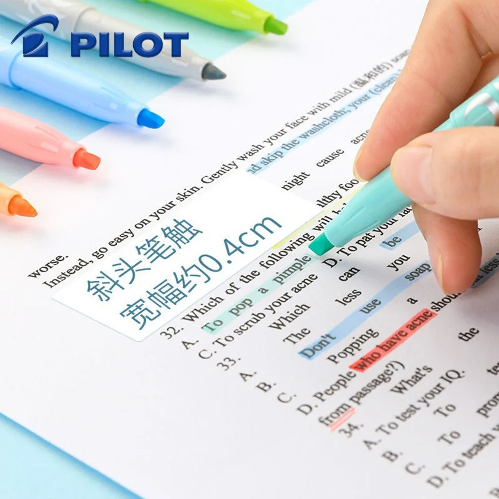 6 Color/set Pilot SW-FL Frixion Erasable Highlighter Pen Set Fluorescent Color Markers School Stationery Japanese Stationery view 2