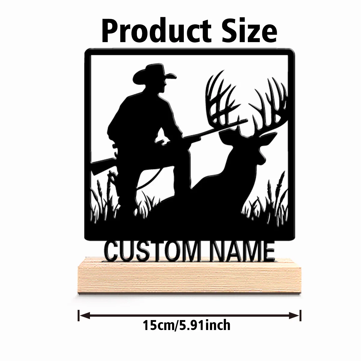 1pc New Design Personalized Custom deer Metal Statues Wooden Base Wall Decor for Living Room Office Modern Industrial Home Style