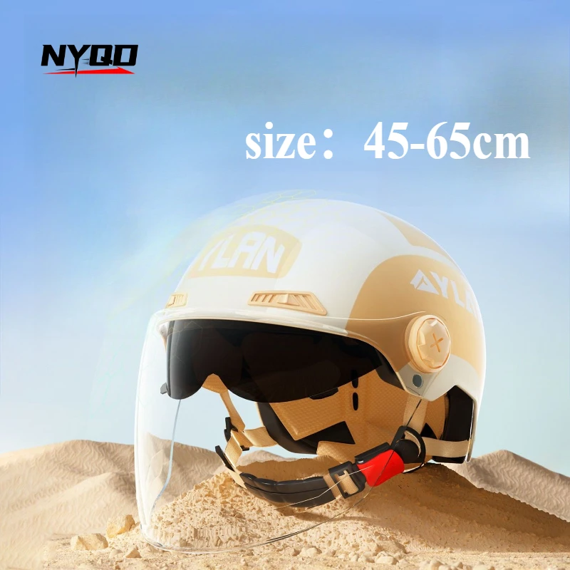 

Cartoon Cute four seasons Motorcycle helmets Open face Dual Lens Cute Ear electric car motorbike helmet for woman man girl