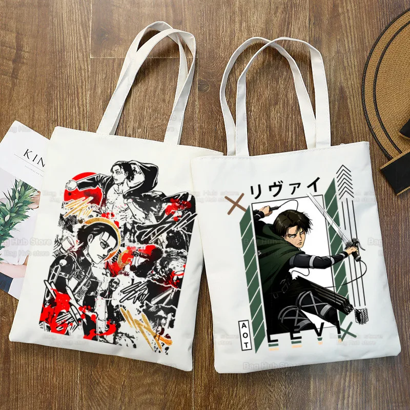 

Shingeki No Kyojin Anime Allen Shopping Bag Women Handbag Attack on Titan Shoulder Bag Shopper Canvas Bag School Tote Bag