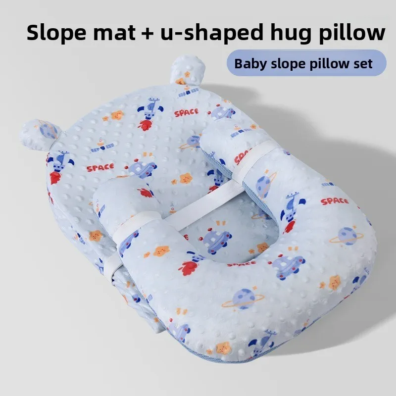 Baby Wedge Pillow Anti-Reflux Slope Cushion  Prevent Spitting Up Choking Milk  Newborn Lie-Feeding Nursing Pillow for Infant