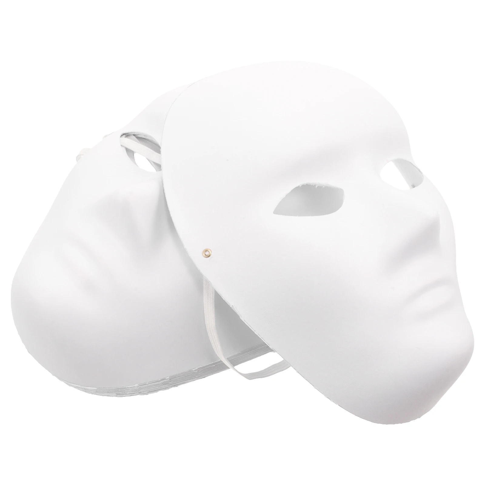 10枚入りペーパーマスク ホワイト フェイシャルブランクマスク フェイスクラフト マスカレード DIY マン用