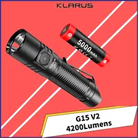 KLARUS G15 V2 High-Powerful LED Flashlight XHP70.2 LED max 4000 Lumen USB Rechargeable With 21700 5000mAh Battery Troch Lantern