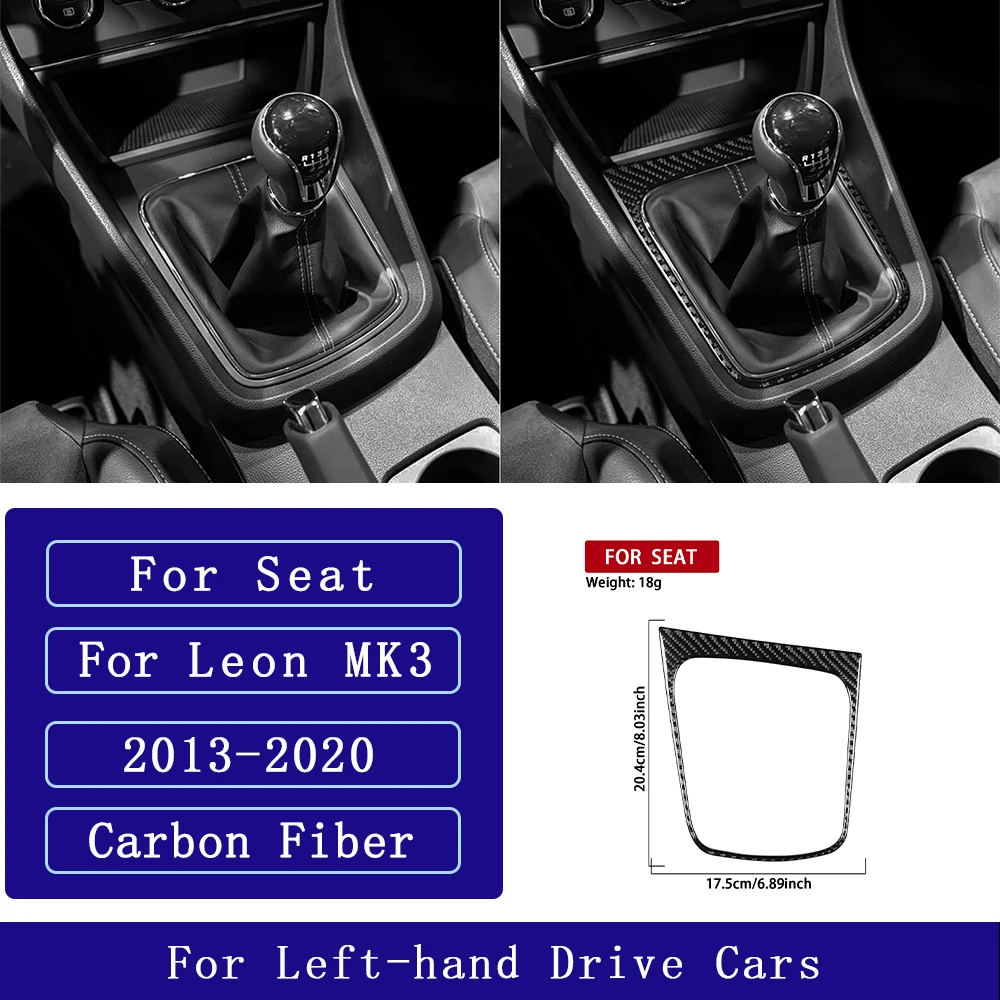 Voor Seat Leon MK3 2013-2020 Koolstofvezel Centrale navigatie radio AC CD versnellingspook deurpaneel Auto Accessoires Decoratieve Stickers