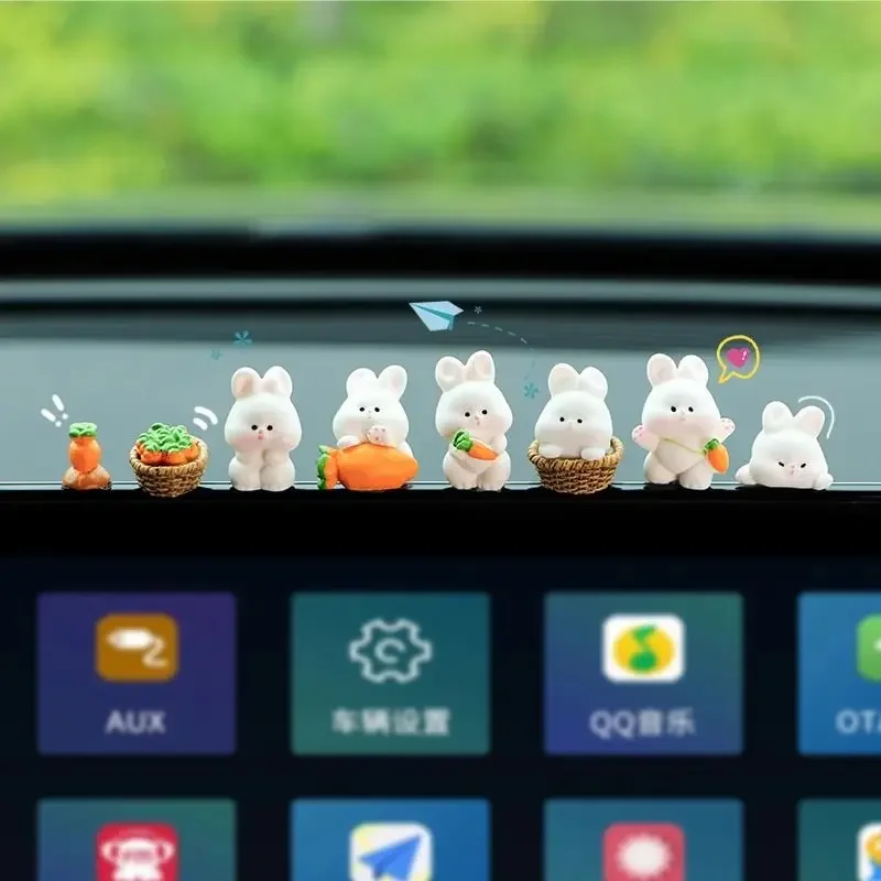 Car Interior Decoration Cute Cartoon Rabbit Car Central Control Display Display Car Interior Decoration