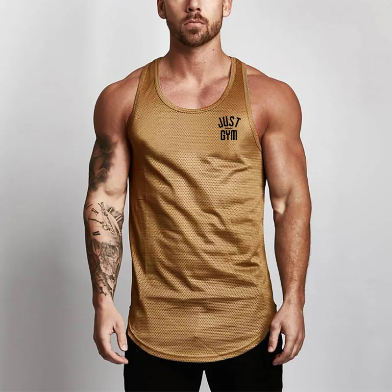 

Marathon Brand Fitness Clothing Bodybuilding Tank Top Men Gym Stringer Singlet Mesh Sleeveless shirt Workout Man Undershirt