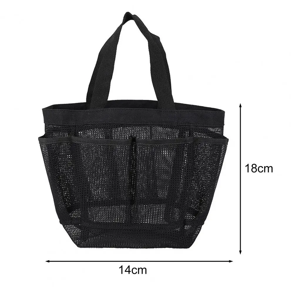 Sac à cosmétiques en maille pour femmes, sacs de plage multi-poches, caddie de douche à séchage rapide HOShampoo piste arge, trousse de toilette de voyage