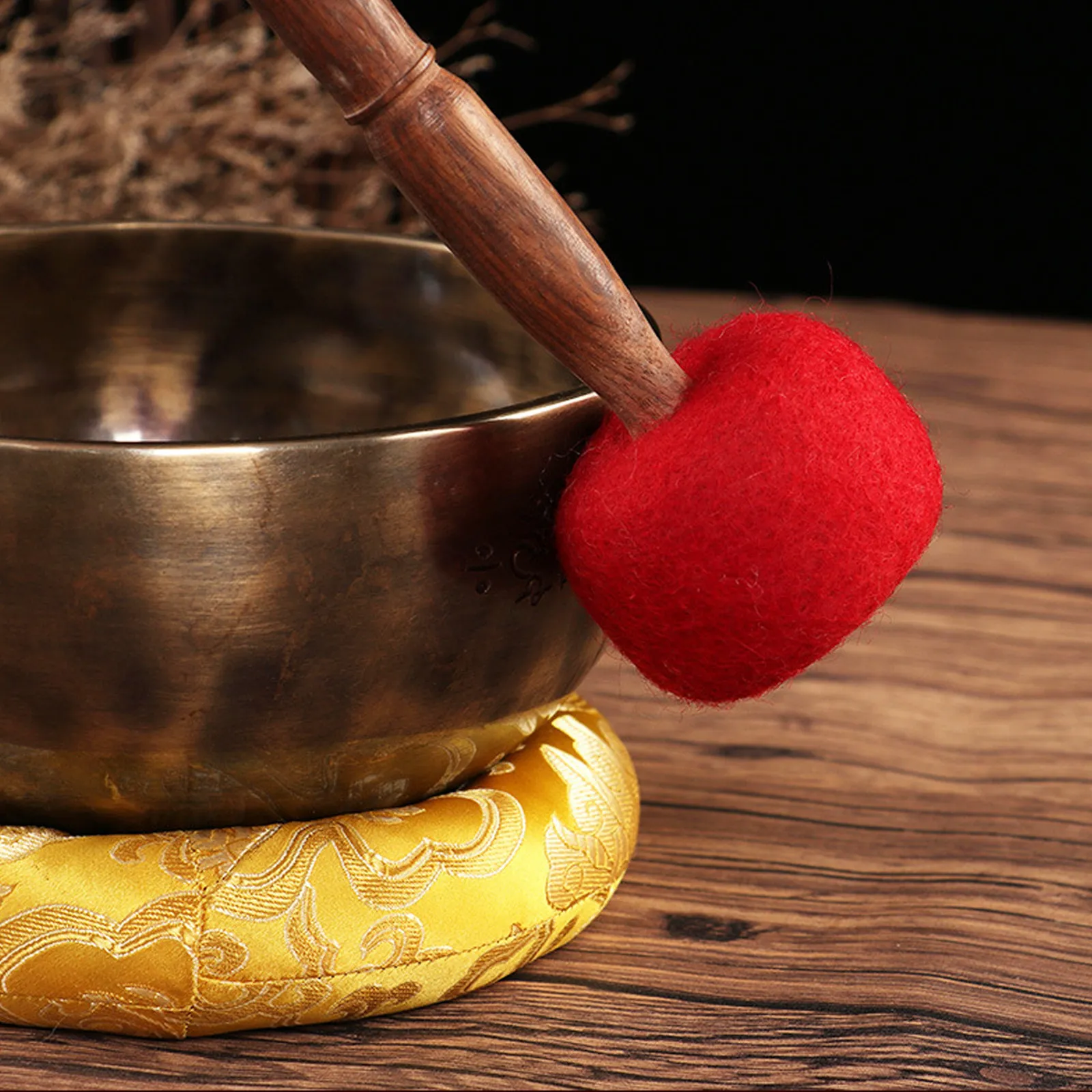 1Pcs Premium Wooden Singing Bowl Mallet Handcrafted Chanting Bowl Stick for Buddhist Practice Meditation Sound Therapy Gear