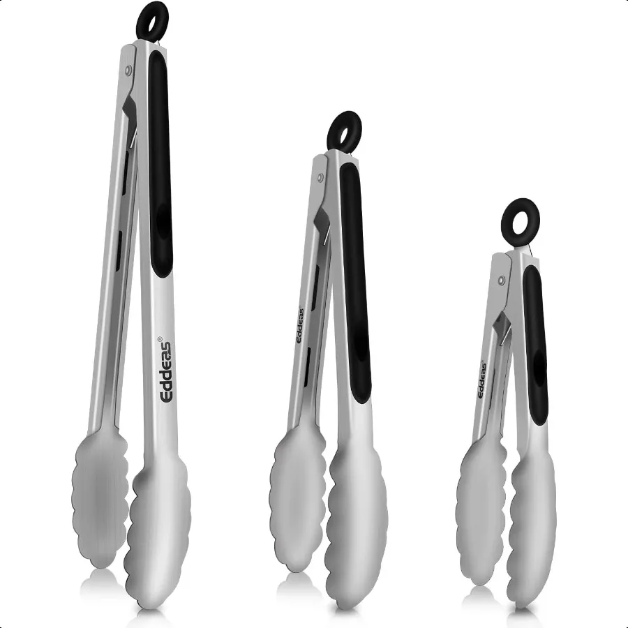 

Tongs For Cooking Heat Resistant 600 Degrees Stainl Steel Kitchen TongHeavy Duty Metal Locking Tongs Perfect for Food Salad and