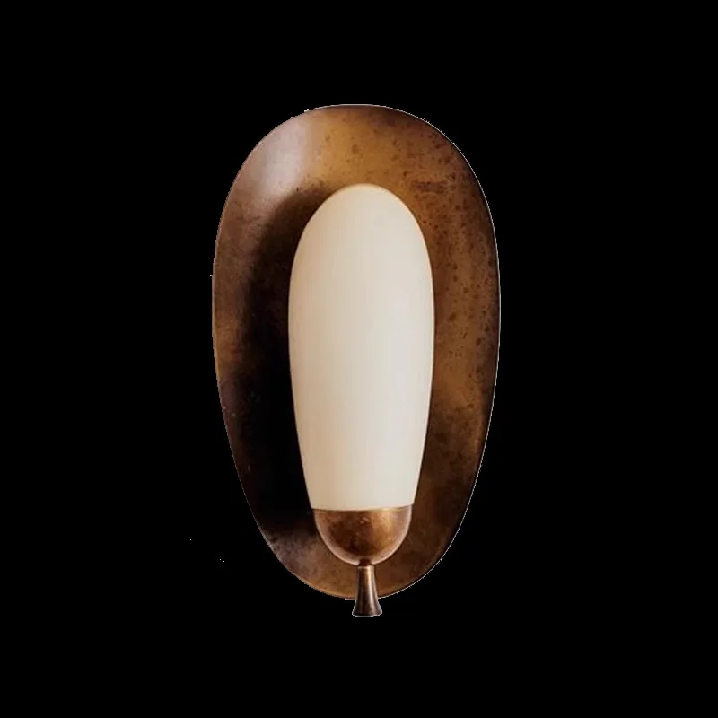 American natural marble wall lamp designer living room background wall lamp Nordic bedroom full copper bedside Dali