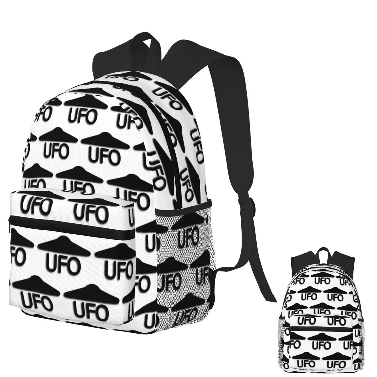

UFO Logo Student Backpack School Bag Hiking Travel Daypack for Boys Girls Bookbag Shoulder Bags