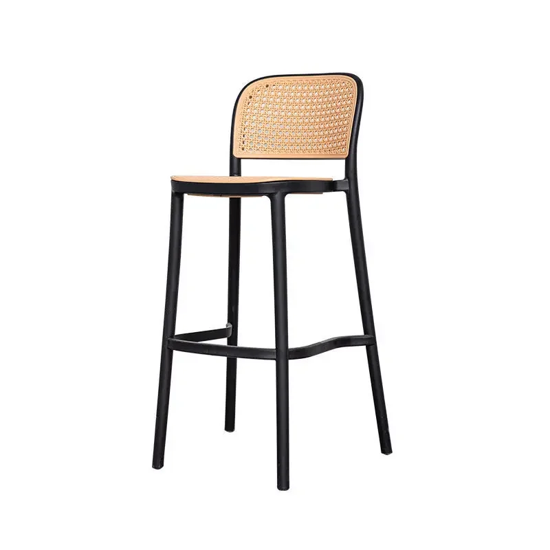 

Nordic plastic rattan bar chair outdoor plastic high stool home bar chair online celebrity coffee shop high chair.