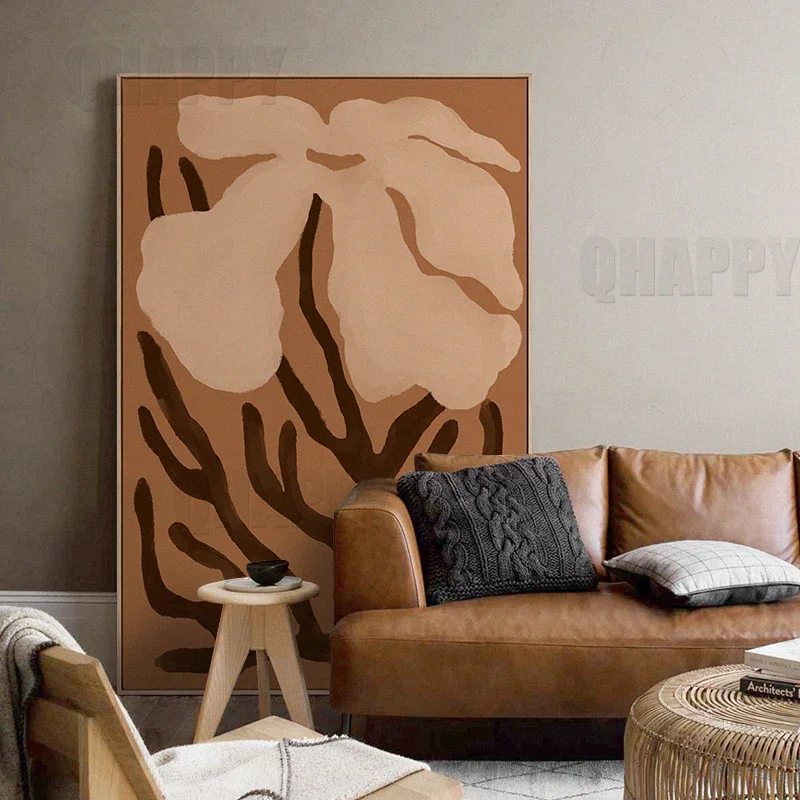 Abstract Sand Dunes Poster Wabi-Sabi Wall Art Canvas Painting Nordic Flower Modern Picture  For Livingroom Porch Home Decor