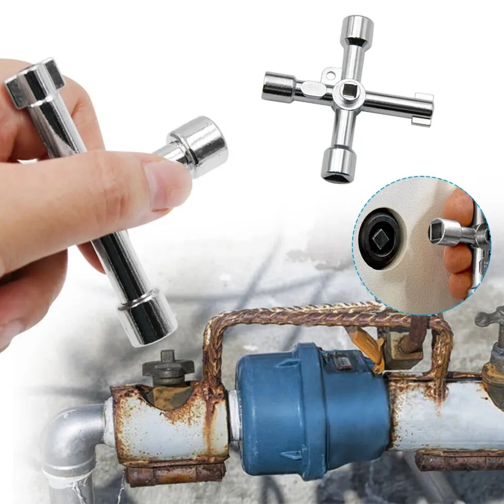 متعددة الوظائف 4 في 1 الصليب المحمولة الفضة اليد مفك DIY المقبس مفك رئيس الجمع