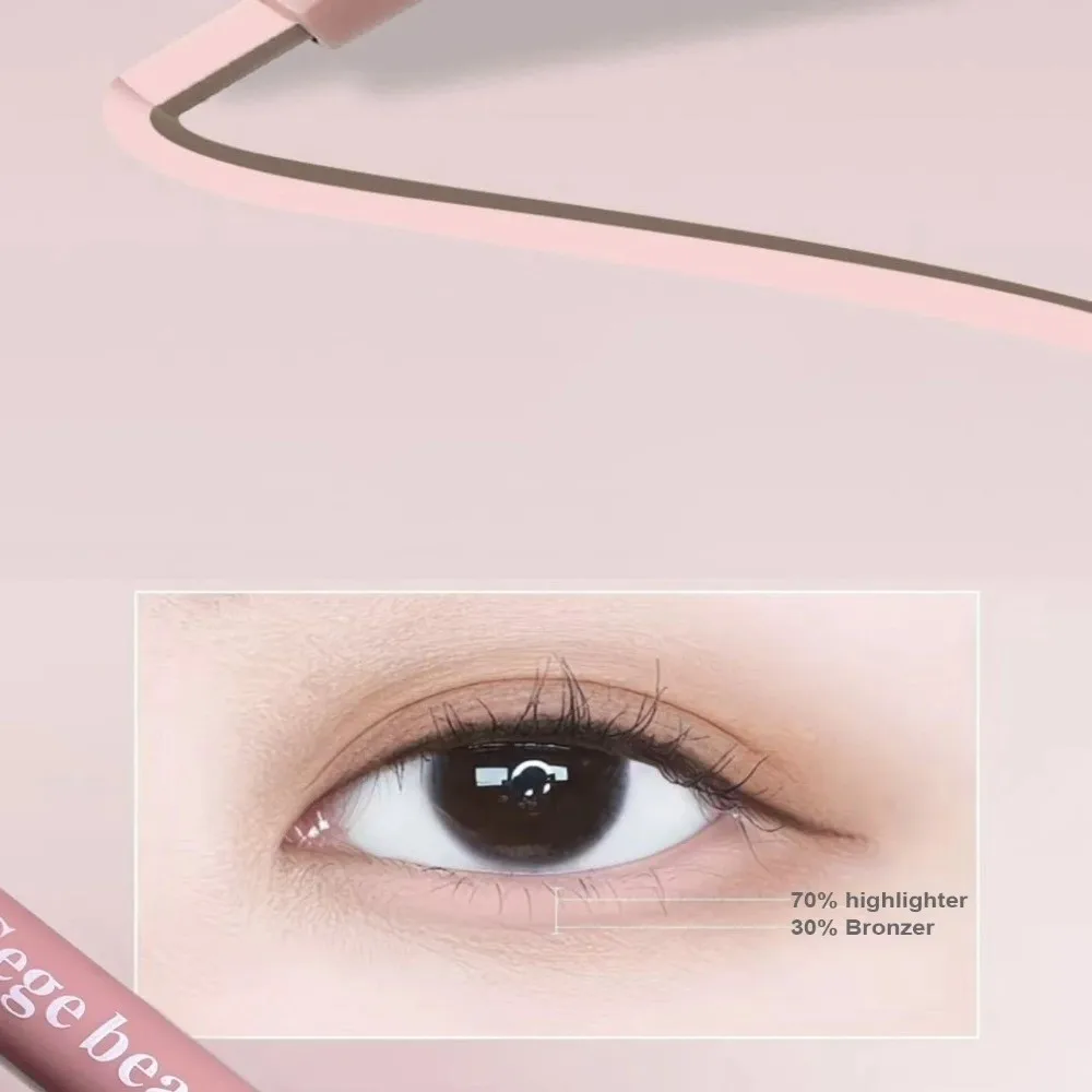 Matita per baco da seta sdraiata a doppia estremità Penna evidenziatore per eyeliner 2 in1 Palpebra inferiore nuda con pennello per dettagli Stick per trucco