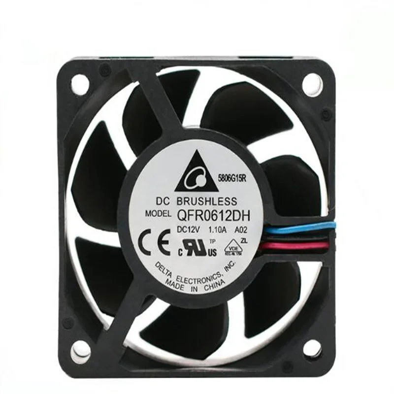 

Delta QFR0612DH DC12V 6025 3-линейный процессор с двойным шариком ШИМ-вентилятором, контроль температуры и регулирование скорости, влагостойкий охлаждающий вентилятор