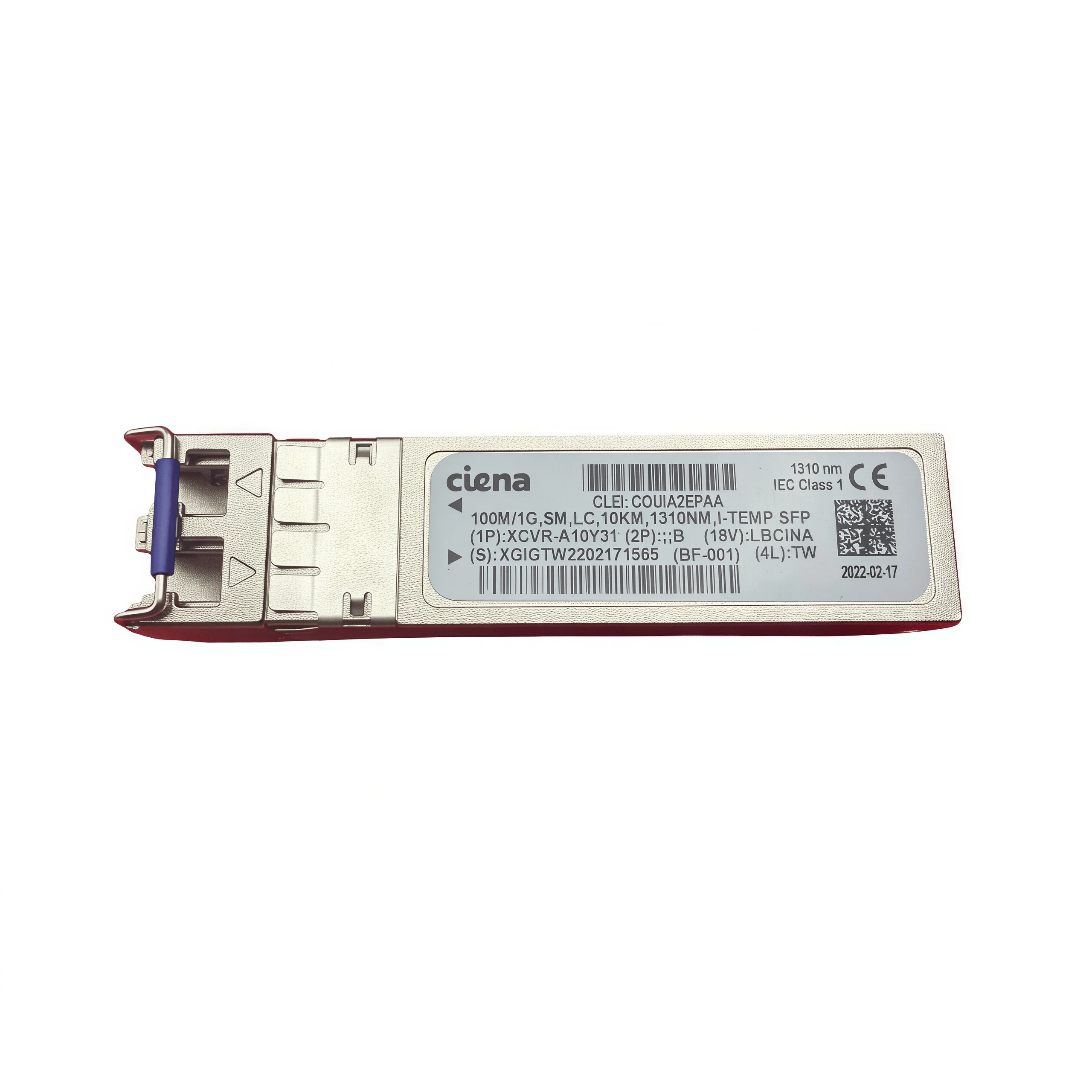 For Ciena XCVR-A10Y31 SFP Optical Transceiver 100M/1G 1310nm 10KM SMF LC Compatible Network Switch