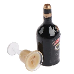 1/12 Set di bottiglie di vino in miniatura per casa delle bambole con giocattoli modello di bevande di simulazione della tazza