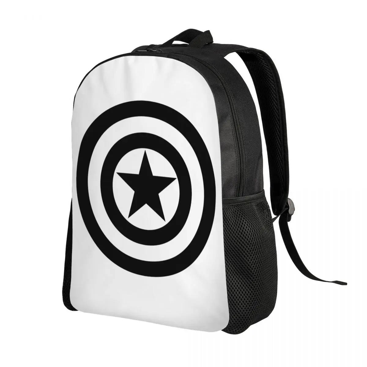 Custom Captain America Shield  Marvel Comics Laptop Backpack Women Men Basic Bookbag for School College Student Avengers Bags