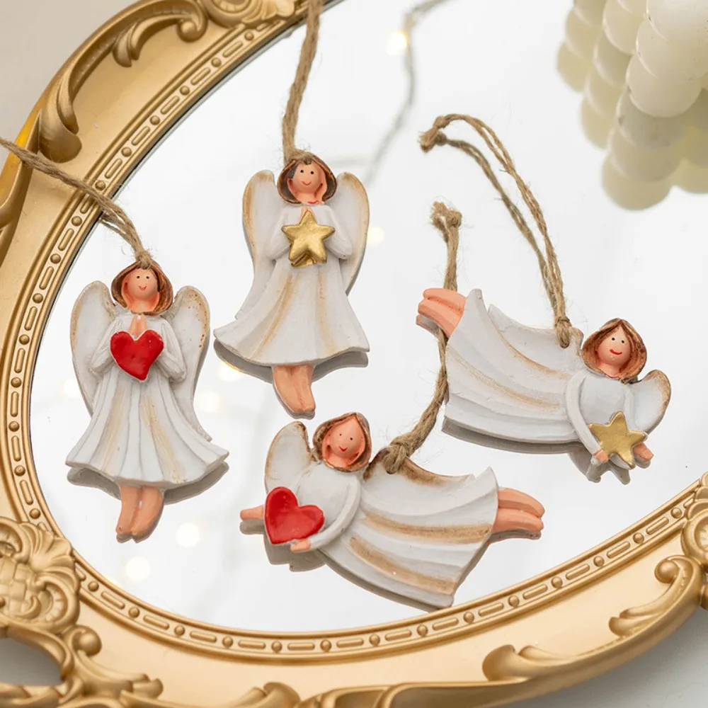 Resina Branca Oração Anjo Pendura, Enfeite De Natal, Xmas Tree Pendant, Produto Personalizado, Decoração Pendurada, Decoração De Casa, 2023