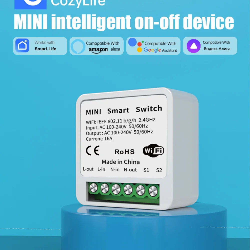 WiFi Smart Relay Module 16A Mini Wireless Switch Remote Timer Control For Home Automation Appliance Light Controller