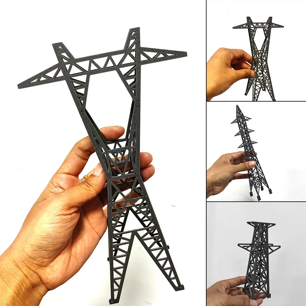 Mini Model Electric Power Tower 1:150/1:200 ABS High Voltage Tower Modeling Railway Train Sand Table Scene Layout Assembly Toys