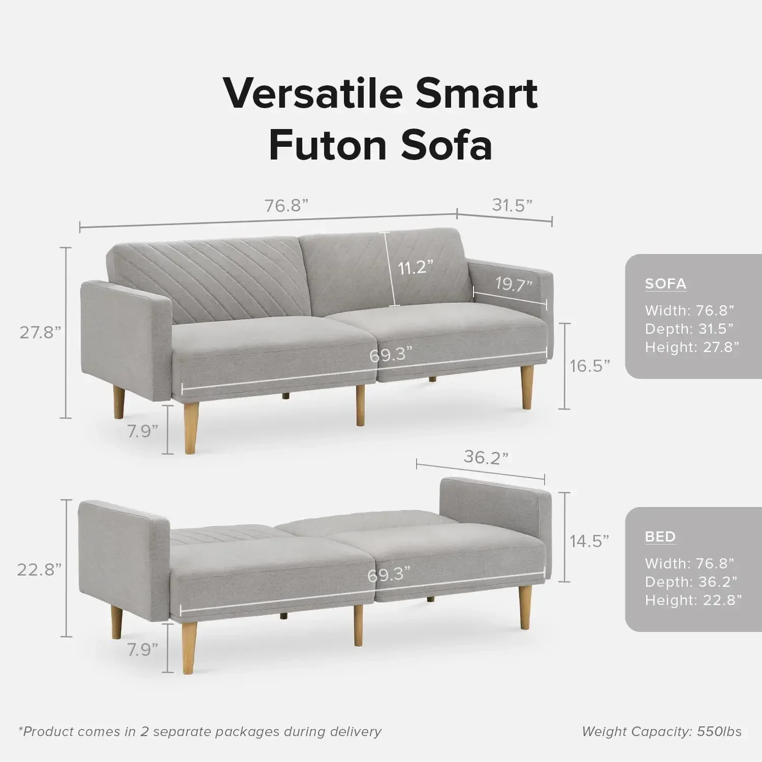 Futon Sofa Bed, Couch, Small Sofa, Sleeper Sofa, Loveseat, Mid Century Modern Futon Couch, Sofa Cama, Couches for Living Room