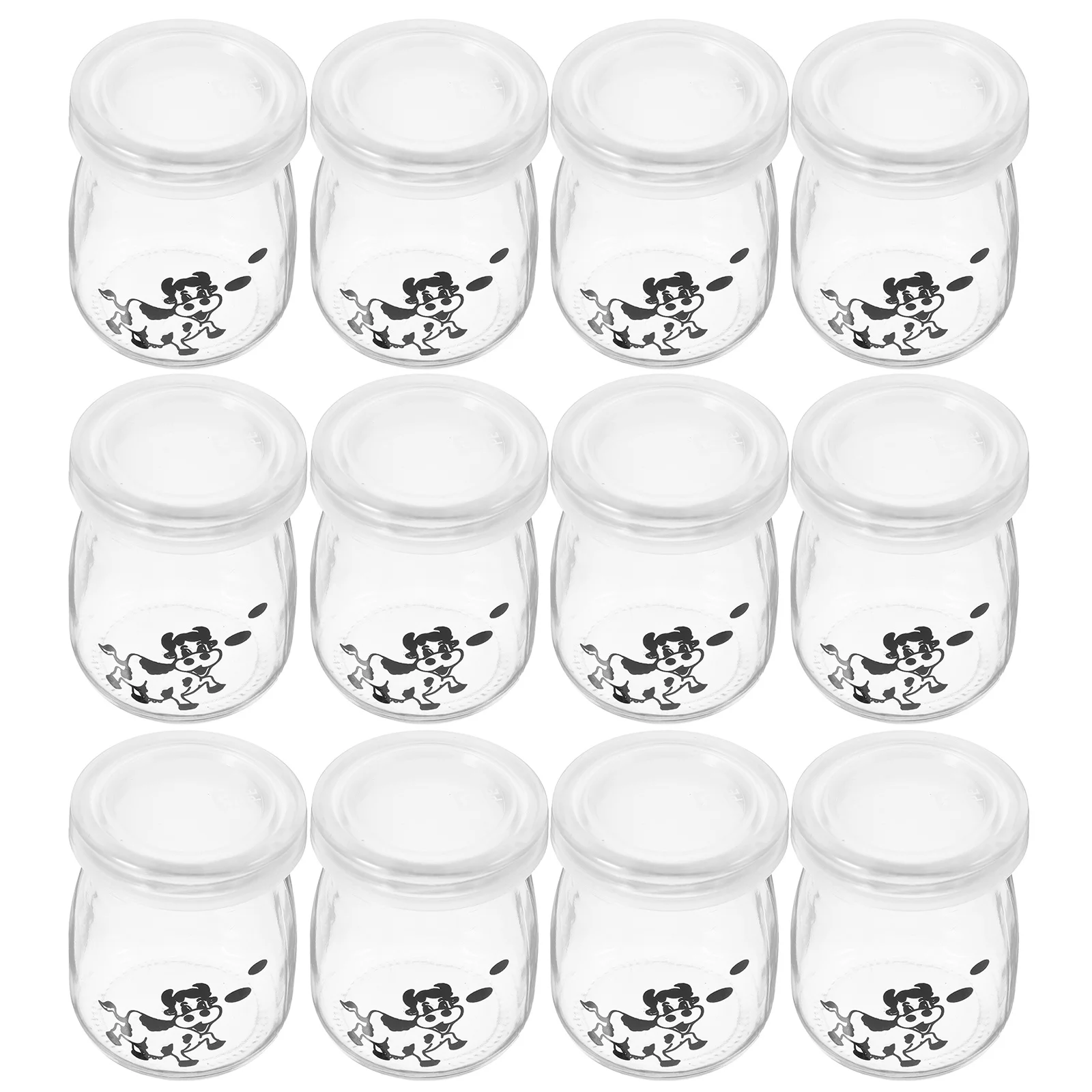 

12Pcs Transparent Glass Dessert Jars Safe Material Compact Lightweight for Baking Mousse Pudding Travel Yogurt Bottle