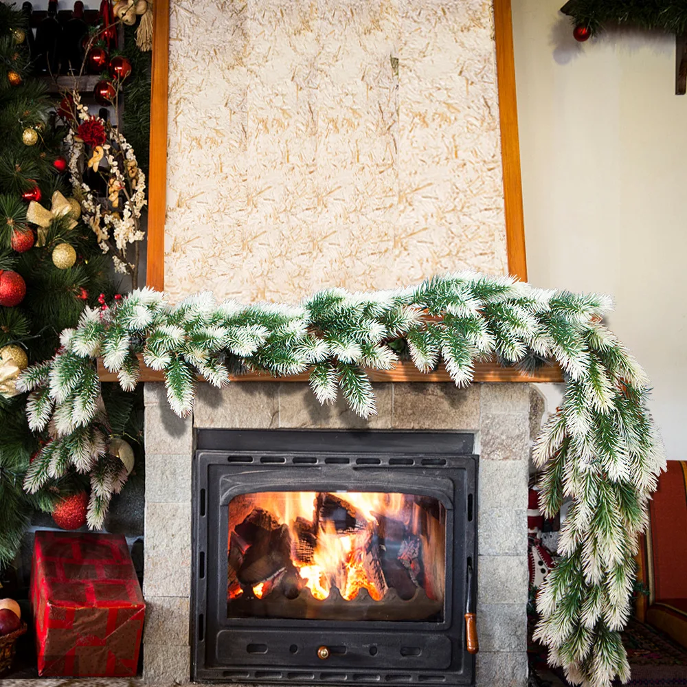 

Yannew Artificial Pine Cypress Christmas Garlands Cedar Spruce Garland with Pinecone for Table Mantle Christmas Home Decoration
