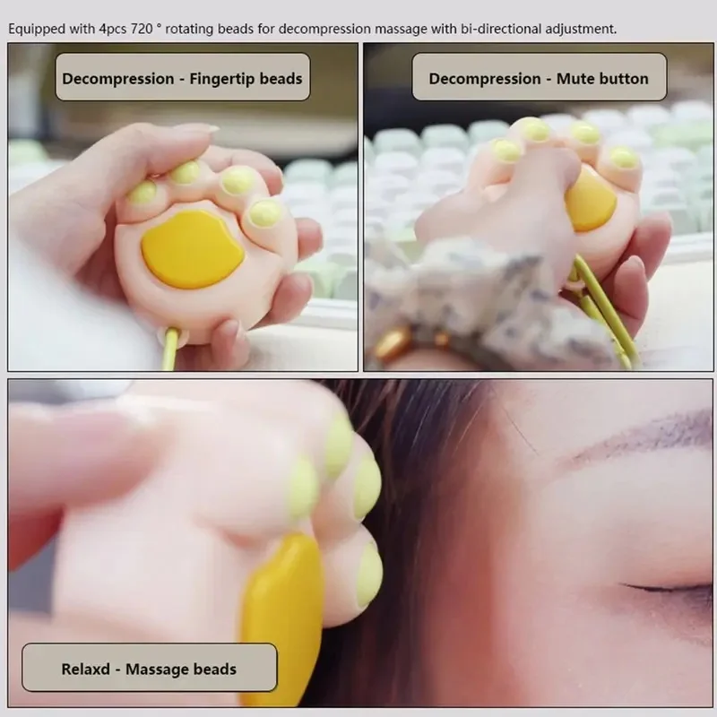 Cute Cat Paw 2 Meter Soft Ruler, Portable Multi-purpose Tape Measure for Body Measuring & Relax Massage JJ5388