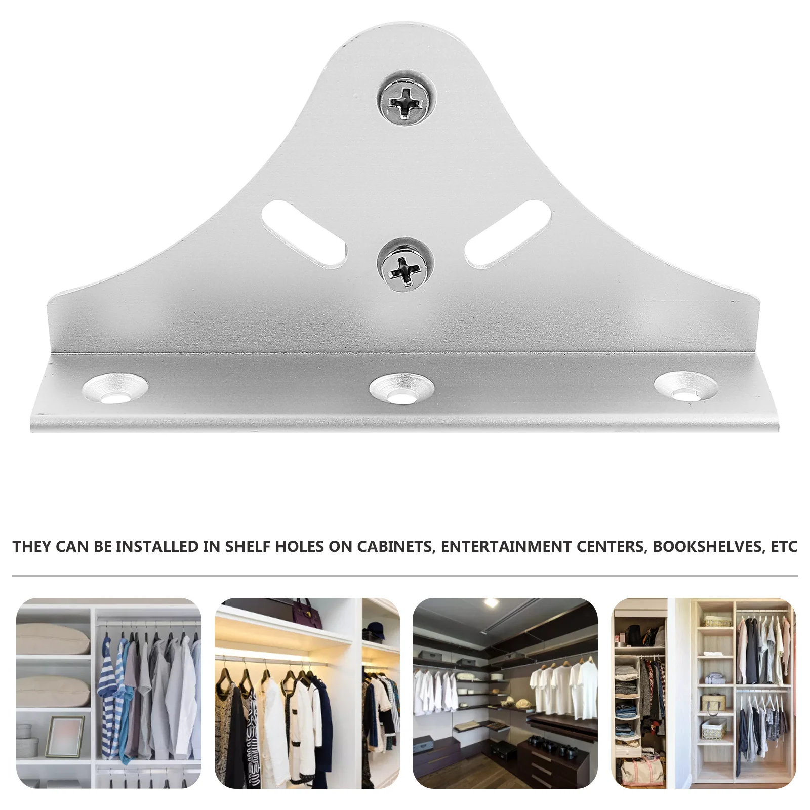 

2pcs Brackets Floating Shelf Brackets Silver Aluminum Alloy Support Shelf Support Pegs Strong Lightweight Corrosion Resistant