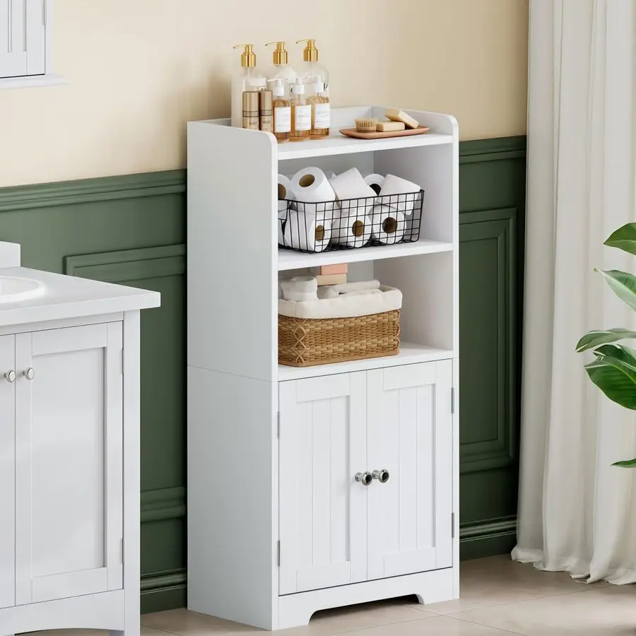 

Small Bathroom Storage Cabinet, Narrow Toilet Paper Cabinet with 2 Door and Shelves, Freestanding Bathroom Floor Ca Customizable