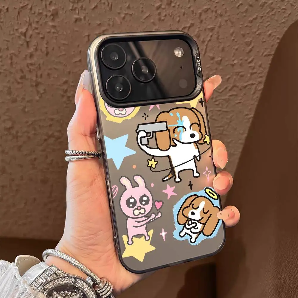 Kawaii S-Siamese Lip Phone Case For iPhone 17 16 15 14 13 12 11 Pro Max Air multicolor Matte Laser Metallic Aurora Funda