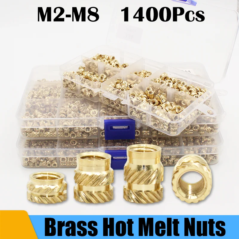 

Brass Insert Nut Iron Tip Hot Melt Heat Knurled Embed Injection Copper Insertnut M2 M2.5 M3 M4 M5 M6 3D Print Plastic Soldering