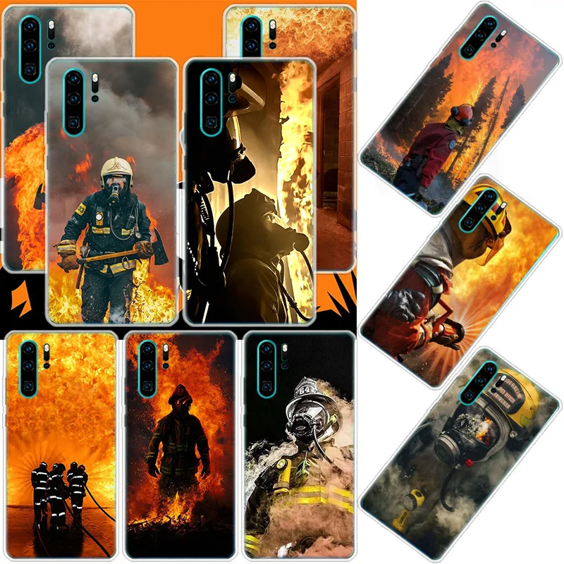 Firefighter Heroes Fireman Phone Case For Huawei Mate 40 Pro 30 20 Lite 10 Huawei P30 Lite P50 Pro P40 P20 P10 Cover Coque