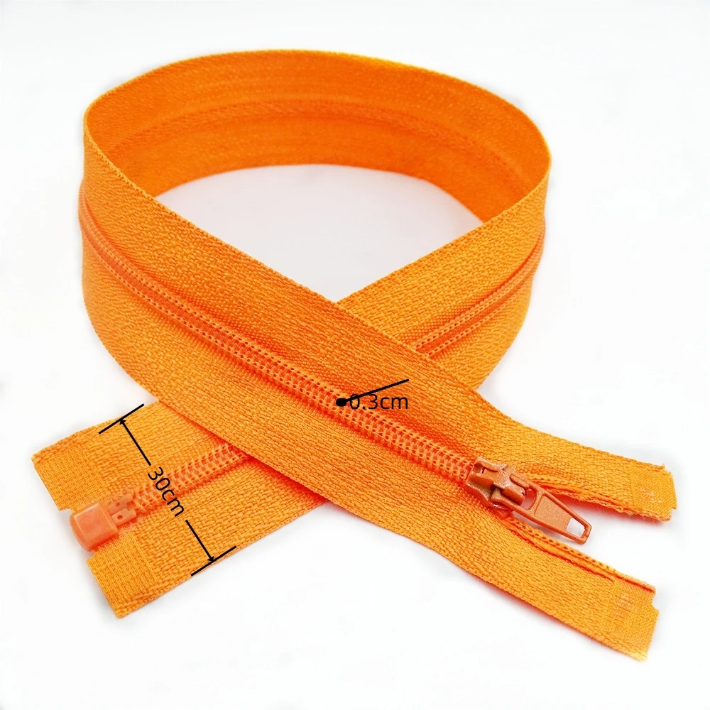 10Pcs 3# Opening Nylon Zippers Tail Resin 20Cm-60Cm Suitable For Clothing