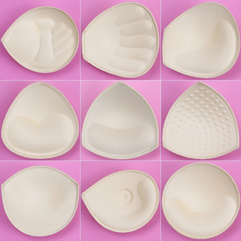 

2Pcs Thicken Sponge Bra Pads Push Up Breast Enhancer Removeable Bra Padding Inserts Cups for Swimsuit Bikini Padding Intimates