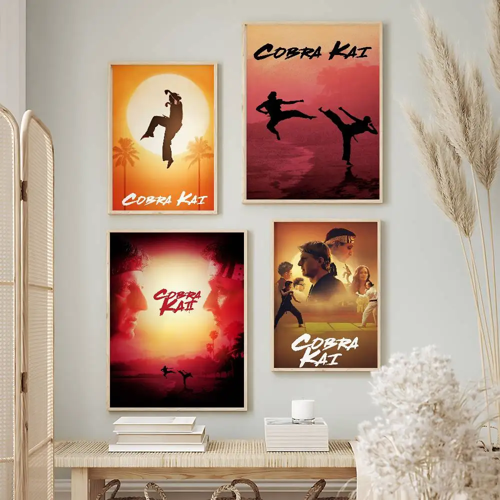 Trending TV Series Cobra Kai Posters Premium Self-Adhesive No Residue Wall Sticker for Home Office Bar Decor