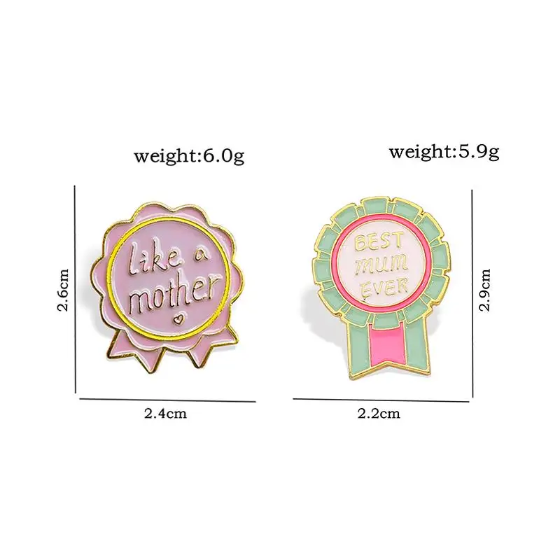 Like a mother,BEST MUM EVER Badge Enamel Pin Mother's love Award Medal Symbol Brooches Lapel Custom Enamel Pin Jewelry Gift