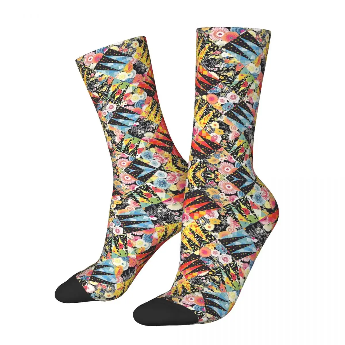 

Funny Men's compression Socks ,Pennsylvannia Dutch Quilt Vintage Harajuku Patchwork Pattern Hip Hop Pattern Crew Crazy Sock