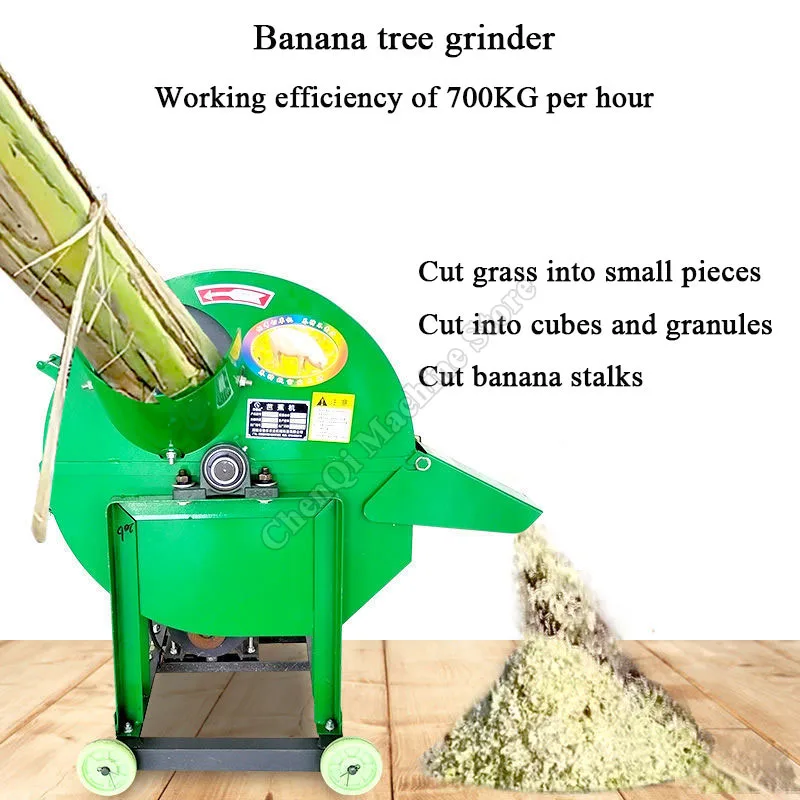 Straw Shredder Machine Efficient Livestock Feeding Livestock Banana Leaf Banana Tree Cutter With Motor Animal Feed Production