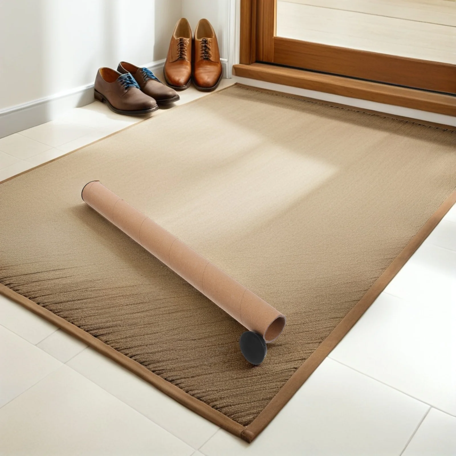 10 個の郵便チューブ クラフト紙郵送チューブ 40 センチメートル ポスター発送用アートワーク文書保管キャリア プラスチックエンドキャップ