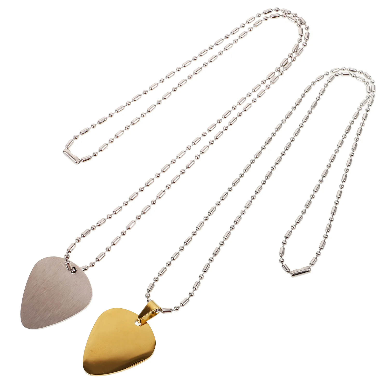 Guitar Pick Pendant Necklace for Women and Men – 2pcs Music-Themed Jewelry Accessory