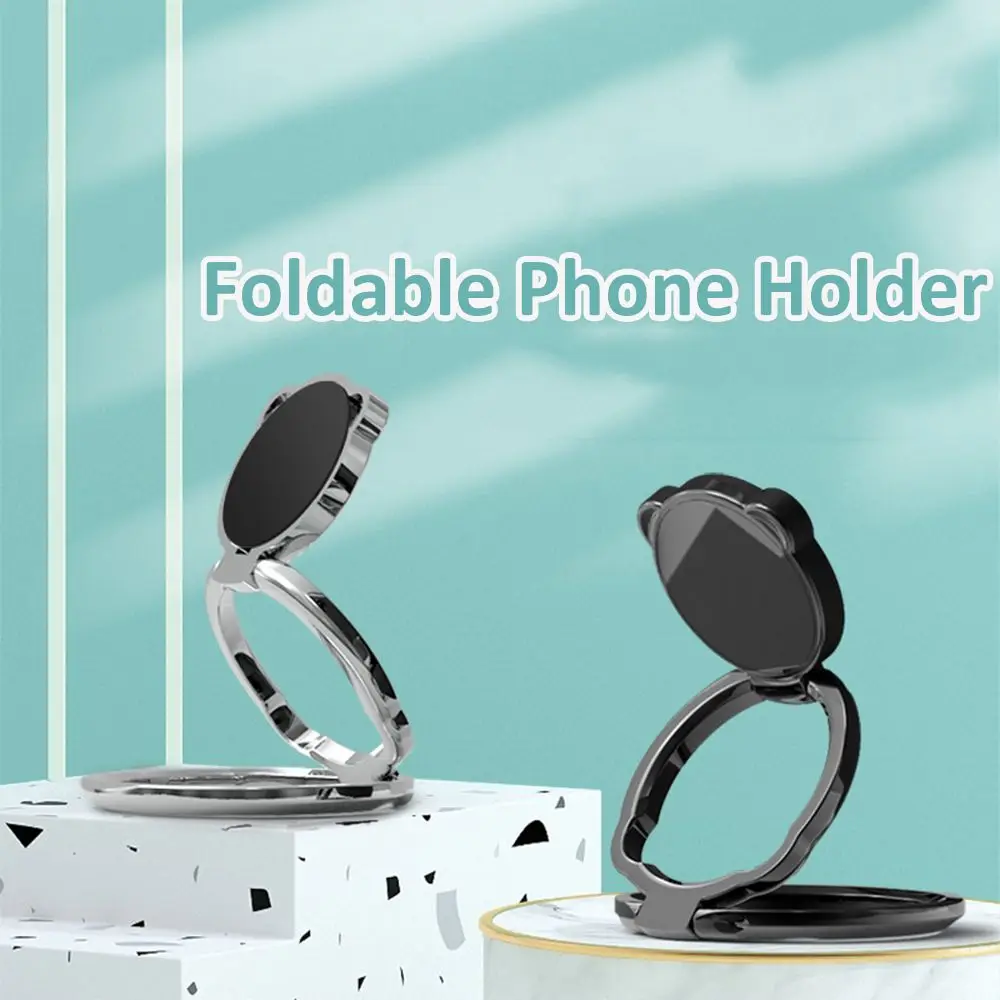 360 Rotation Mobile Phone Stand Foldable Back Ultra Thin Phone Ring Holder Multi Angle Portable For Desk Metal Finger Kickstand