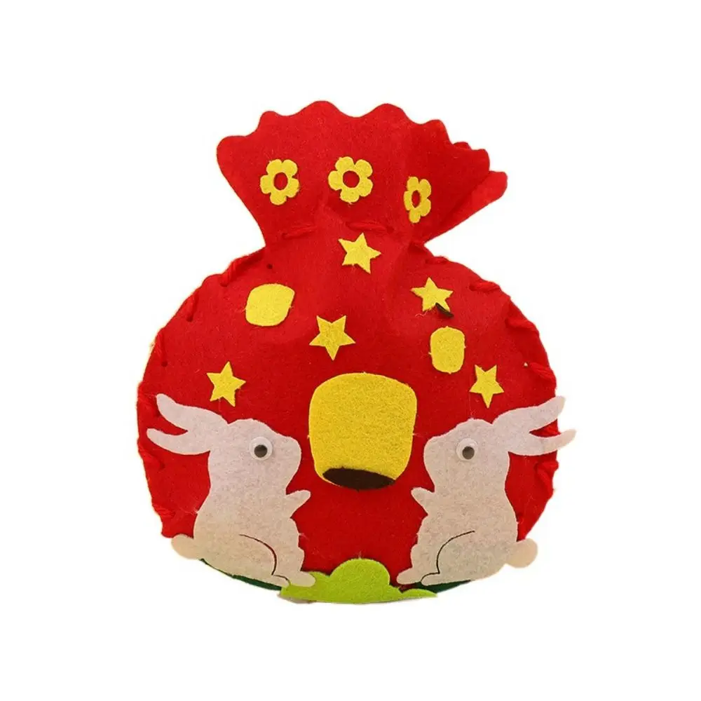 Bolsa de cordão infantil para meados do outono, lanterna mooncake, artes montessorianas, brinquedo com olhos, tecido não tecido, bricolage, meados do outono