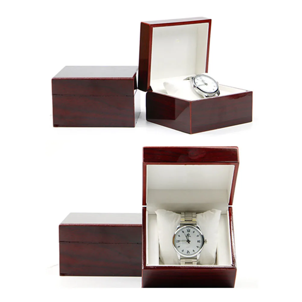 

Wooden Watch Storage Box Luxury Painted Case Removable Pillows Soft Cushion Secure Jewelry Display Organizer Gift Box