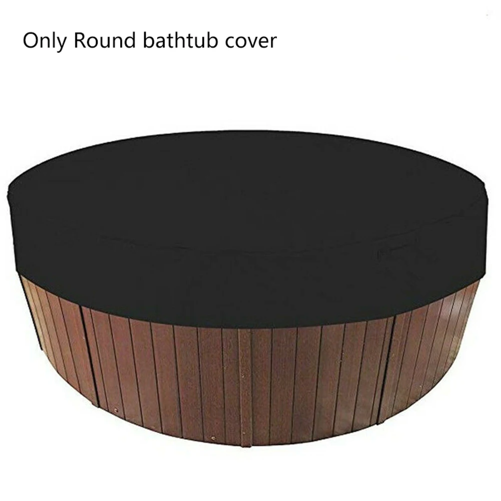 Round Bathtub Cover Outdoor Tub Anti-UV Protector Covers 200cmx30cm Waterproof 190T Silver Plated Heat Dissipation Dust Covers