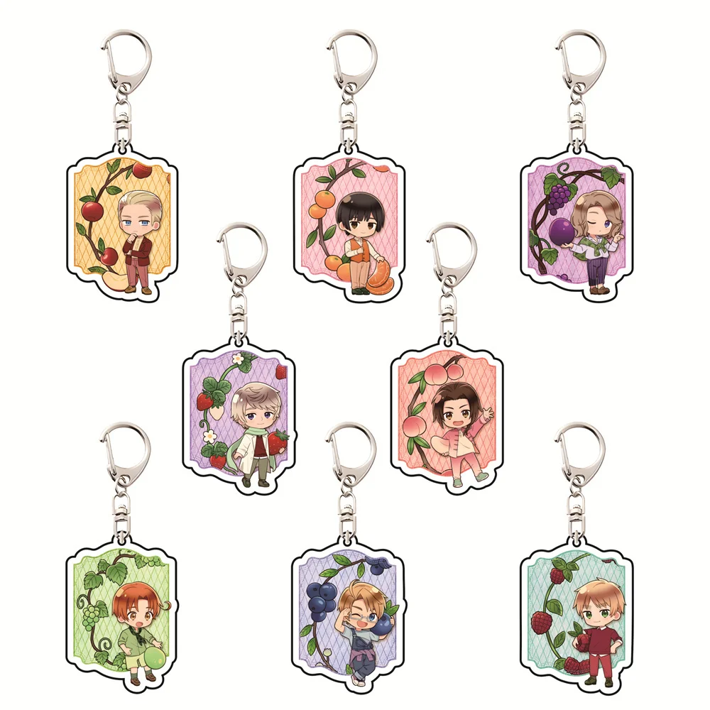 Anime Hetalia World★Stars 6cm Acrylic Keychain Double-sided Interlayer Clear HD Printed Tabletop Decorations Exquisite keychains